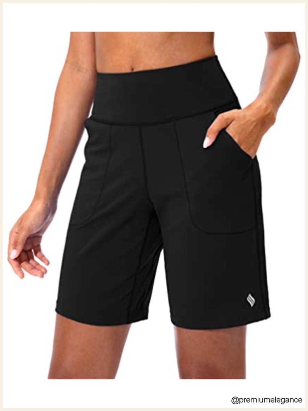 Women's Bermuda Shorts with Pockets, Quick Dry High Waisted Athletic Shorts